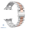 Classic Stainless Steel 3 Link Apple Watch Band - Silver Rose Gold / 38mm or 40mm