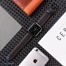 Hamilton Carbon Fiber Leather Watch Band for Apple Watch