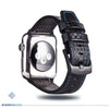 Hamilton Carbon Fiber Leather Watch Band for Apple - Black Blue / 42mm
