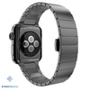 Premium Stainless Steel Link Watch Band with Butterfly Closure for Apple - Black / 38mm or 40mm